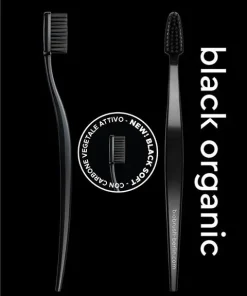 Spazzolino da Denti Biodegradabile con Carbone Vegetale Attivo – Colore Nero – Berlin Biobrush